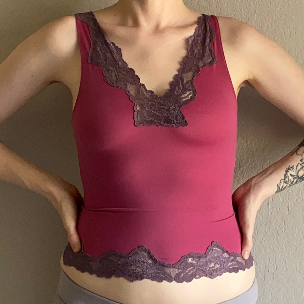 Vintage Flexees Y2K Shirt Lace Tank Top 90s
